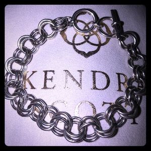 Double Link Toggle Bracelet In Vintage Silver